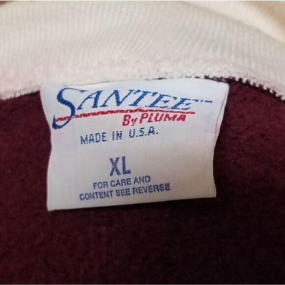 VINTAGE 80s Santee Pluma Maroon Hearts Sweatshirt - Picture 12 of 13